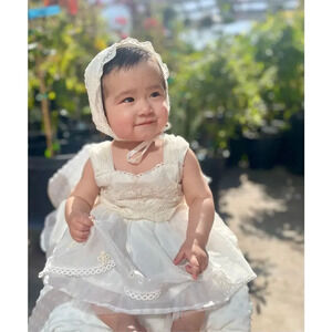 Lace Baby Girl Baptism / Christening Dress  Size 6-9 months